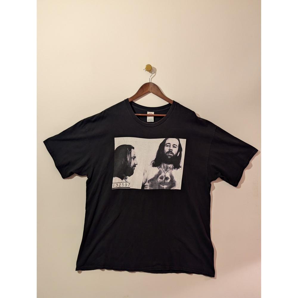 Delta George Carlin Mugshot Graphic Tee Mens 2XL Black Excellent VTG Comedy